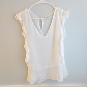 Women's sheer white top